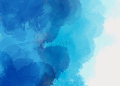 抽象晕染蓝色水彩背景