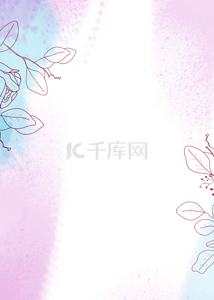 紫蓝色背景背景图片_时尚现代紫蓝色边框花卉背景