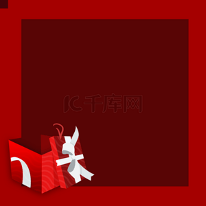 红色边框礼盒背景