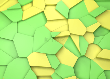 黄绿色3d起伏立体质感破碎背景