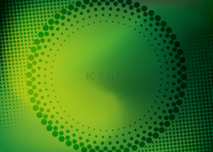 抽象半色调背景图片_抽象半色调绿色波点组成的圆环