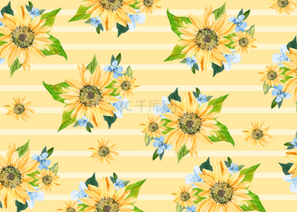 黄色明亮花朵与条纹背景