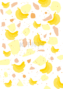 抽象水果背景图片_几何抽象水果平铺背景香蕉