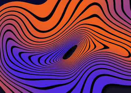 迷幻故障风格质感底纹背景c4d立体朋克风霓虹迷幻机械工厂背景霓虹