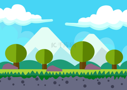 游戏应用背景图片_树木环境艺术游戏背景