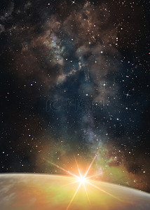 梦幻手机背景图片_黄色 耀眼 太阳银河宇宙背景