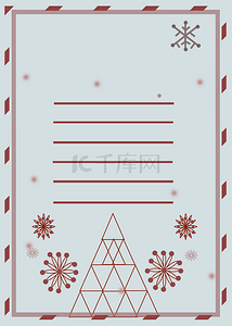 圣诞节红色线条绘成的贺卡背景