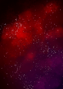 红色的星云和星系背景