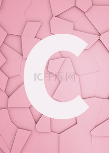 3d立体粉色c字母背景