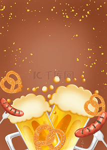德国啤酒节背景图片_啤酒节德国美食扁平背景