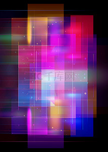 紫色紫色方块背景图片_紫色模糊方块科技几何光效背景