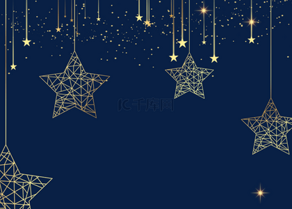 圣诞节金色光点星星挂饰