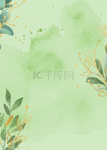 绿色植物纹理背景图片_绿色植物干净水彩背景