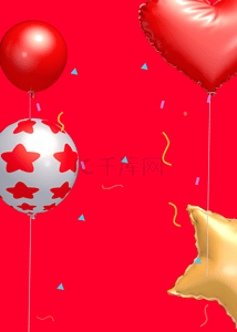 红色简单气球背景