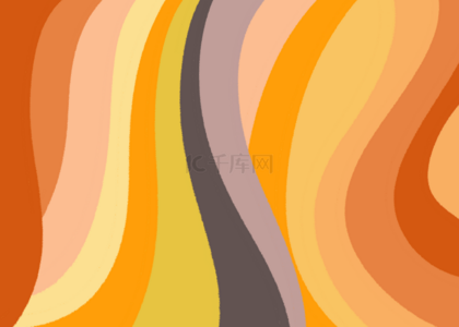 背景橘背景图片_橙色曲线抽象夏季彩色水彩