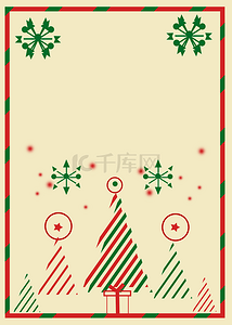 红绿边框棕底圣诞树背景