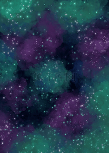 宇宙背景图片_彩色的星空下的森林背景