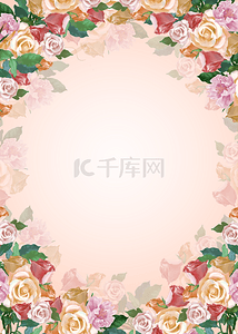 手机海报壁纸背景图片_淡雅风格彩色花朵花卉背景边框