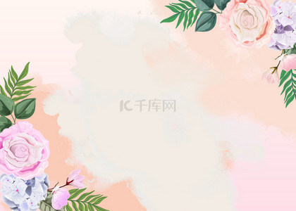电脑植物背景图片_水彩春季花卉背景