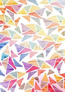 彩色抽象三角水彩渐变几何壁纸背景