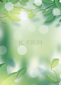 质感绿叶背景图片_质感风格绿叶春天光效花卉背景
