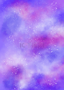 水彩星云背景图片_水彩风格紫色的星云背景