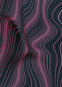 黑紫色3d立体抽象波浪线条背景