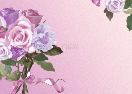 浪漫紫色花卉背景图片_紫色花卉渐变干净背景