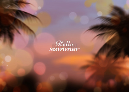 的光效背景图片_棕榈树夏季闪光梦幻背景