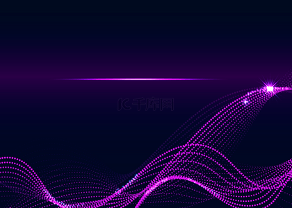粒子曲线背景图片_抽象粒子紫色背景