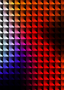 平铺几何图案背景图片_彩虹色三角图案霓虹光效几何平铺背景