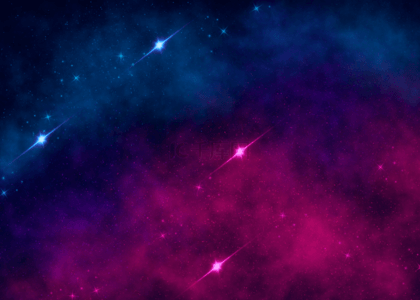 蓝紫色云朵星空星星背景