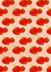 红色背景平铺背景图片_草莓水果平铺红色背景