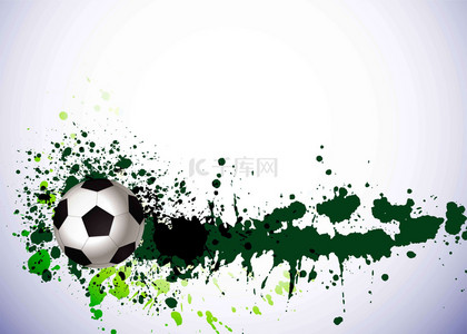 足球泼墨立体绿色