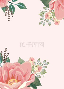 花卉简单粉色背景