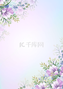 紫色水彩花朵背景图片_紫色树枝花朵组成的花卉背景