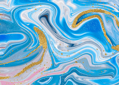 蓝色金沙大理石抽象背景