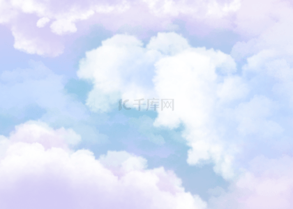 云彩水彩背景图片_蓝色紫色浪漫梦幻云彩背景
