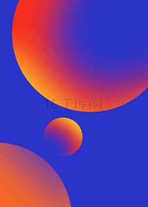 蓝色橙色撞色融合抽象背景