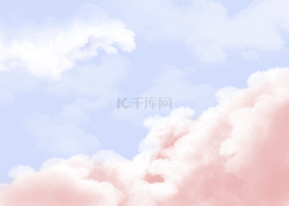 渐变水彩天空背景图片_粉色蓝色渐变天空云彩背景