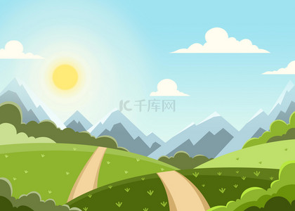 风景卡通图片背景图片_卡通自然风景背景