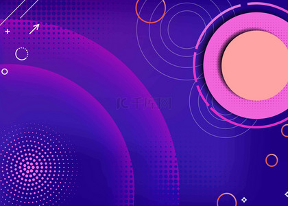 几何粉色紫色背景图片_圆圆环圆圈抽象紫色粉色