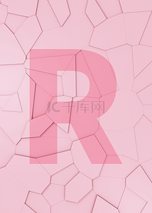 字母立体背景图片_3d立体粉色r字母背景