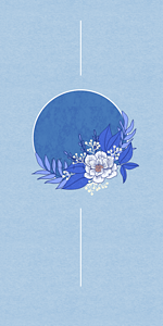 蓝色花朵手机壁纸插画