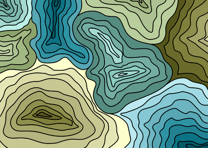 浅绿色渐变抽象多层次地理等高线背景