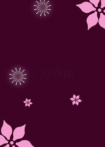 紫色花卉纯色背景