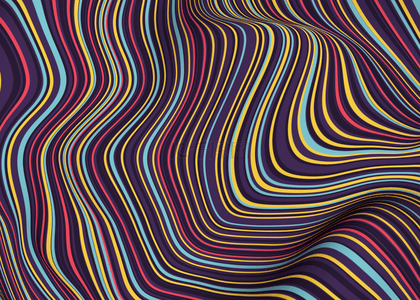 抽象彩色波浪背景图片_3d立体抽象彩色波浪线条背景
