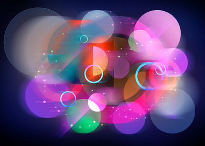 圆形彩色光圈科技几何光效背景
