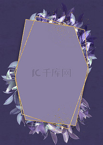 紫色卡通树叶豪华复古叶子边框背景