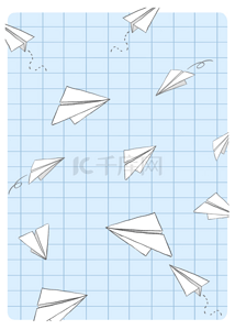 纸飞机纸飞机背景图片_蓝色简约纸飞机无缝隙背景
